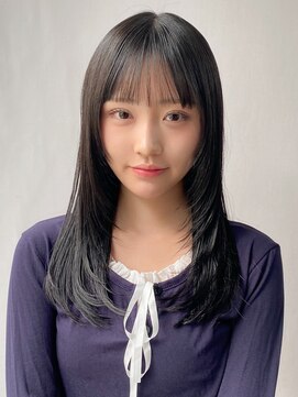 エトラ 渋谷店(etora) 韓国ヘア レイヤーカット 小顔 ココアベージュ 黒髪"