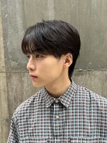 メンズヘア ガーデン 銀座(Men's hair GARDEN)&nbsp;センターパートスパイキーショートフェザーパーマダークアッシュ