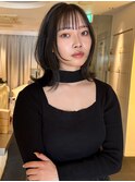 黒髪ミディアムレイヤーボブ◎