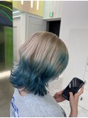 ケアブリーチシャギーレイヤーデザインカラーレイヤーボブ9