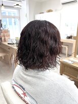 ロッコ 船橋駅(Rocco) ボブウェーブパーマ ワインレッドカラー 船橋駅