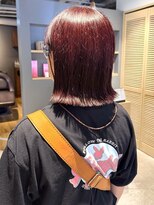 エミス バイ メルト 吉祥寺(emis by melt)&nbsp;[石川]切りっぱなしボブブリーチなしワインレッド吉祥寺学割U24