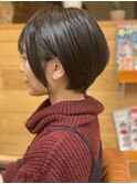 小顔効果カットを最大限の活かしたショートボブ