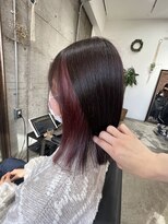 ヴィップルーム(viproom) イヤリングカラー/ワインレッドカラー/伸ばしかけヘア/外ハネ