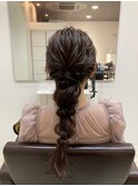 編みおろしアレンジ◎結婚式/二次会/成人式くるりんぱねじり編み