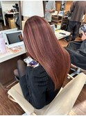 サラ艶ロング髪質改善カラー/縮毛矯正うる艶ストレート#7