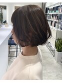 大人ショートボブ/白髪ぼかしハイライト/髪質改善30代40代50代