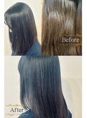 ブリーチ毛でも艶やか縮毛矯正