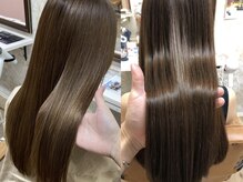 「水素カラーで叶える！暖色系の落ち着きとツヤ感を長く楽しむ髪色」