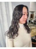 コテ巻き風ウェーブパーマ