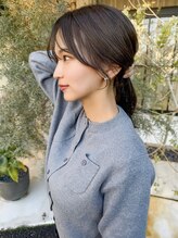 フルール(hair place Fleur) まとめた時に可愛いサイドバング×グレージュカラー
