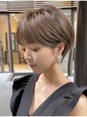 立川小顔ショートボブ/丸みショート/アッシュベージュ/艶髪/美髪