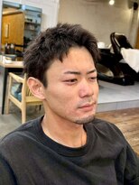 ファルベ(Farbe) ・スパイキーショートブルーブラックフェザーパーマサーフカール