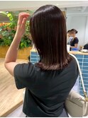 ミディアム 髪質改善ストレート ココアベージュ 20代 艶髪