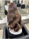クラゲヘアー/小顔に見せるヘア/ココアベージュ/栄