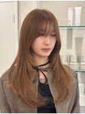 《韓国ヘア》柔らかいブラウンベージュ×レイヤーカット