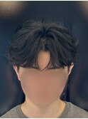 韓国へアカルマパーマワックスなしセンターパート曲がる縮毛矯正