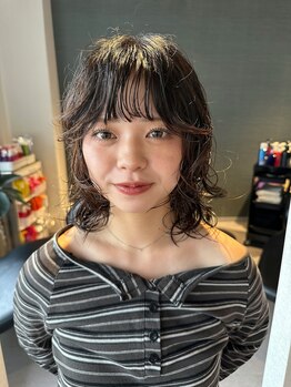 アム(amu)の写真/【丸の内/伏見】ダメージレスなパーマでデジタルパーマやくるくるパーマ、前髪パーマなど、似合わせます。