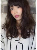 おおきめゆるふわウェーブロング×グレーアッシュブラウン