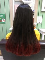 パワーオブヘアーセイカ(Power of Hair Seika)&nbsp;毛先だけダブルカラーのグラデーションレッド♪