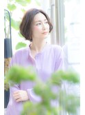 大人可愛い　前髪なしボブ☆