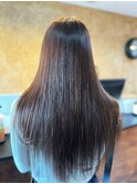 大人可愛い髪質改善カラーアッシュベージュ艶感ストレート