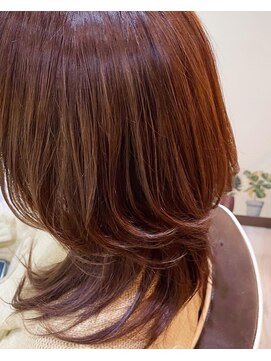 ラテ 上尾(Latte) レイヤーミディアム　ラベンダーアッシュ+バイオレット