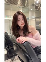 フィル 横浜(fil)&nbsp;外、内兼用ミディアム_美髪ピンクブラウン切りっぱなしボブ