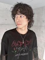 レコ 渋谷(LECO)&nbsp;メンズダークアッシュカルマパーマウルフ