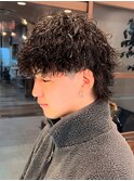 シャドウパーマ/波巻きパーマ/ウルフカット/メンズウルフパーマ