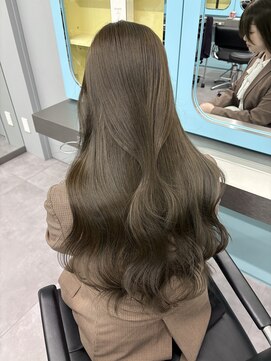 ノー バイ イオエ 西梅田(no. by ioe) ブリーチなしカラー/髪質改善/ミルクティーベージュ/小顔ヘア