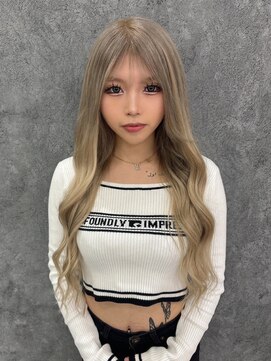 エスト 大阪梅田(EST) レミー100%高級人毛/53cm☆シールエクステ60枚+ブリーチカラー