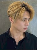 韓国マッシュセンターパートツーブロックニュアンスパーマウルフ