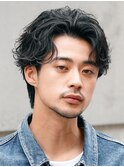 メンズパーマフェザーパーマセンターパートガイルヘアゆるめ