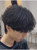 無造作シャドウパーマのマッシュスタイル