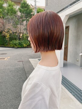 カフネ(CAFUNE) オレンジブラウン　切りっぱなしボブ