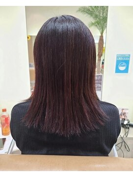 ルサロン 外ハネ　スモーキーピンクカラー
