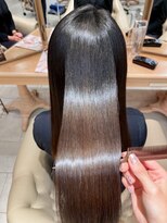 サラ 新宮店(SARA)&nbsp;髪質改善縮毛矯正_グレージュカラー_黒髪_ココアベージュ