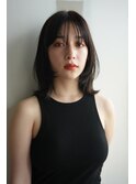 ★くびれヘアプリコットオレンジハイライトカラーレイヤーカット
