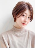 ♪小顔ショートボブカラー大人ショートボブひし形ショートカット