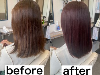 ヘアーアンドプレゼンツ ルコール 津田沼(hair&presents luCall)の写真/色持ちと手触りが良くなる特別な白髪染め◎マンツーマンの担当であなたの髪に最適な薬剤と施術をご提案＊