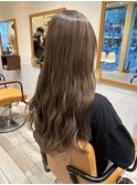 ダブルカラーピンクベージュベージュカラーケアブリーチレイヤー
