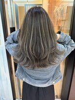 アップ(A+hair)&nbsp;大人ハイライトカラーミルクティーベージュ白髪ぼかし30代40代