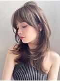 シースルーバングレイヤーカットくせ毛風カール#531f0901