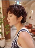 #20代30代ベリーショート　くせ毛パーマ　クルクルパーマ　銀座