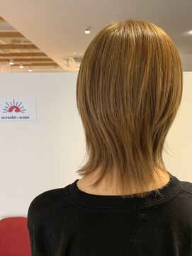 アズールサン 草加西口店(azule-sun) ダブルカラー,アッシュベージュ,ウルフ,レイヤー【草加】