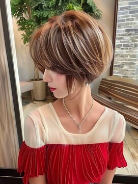 ディモアンド 表参道(Dimo&) xカット/イメチェン/ホワイトブロンド/外ハネボブ/美髪