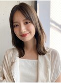 小顔 前髪 レイヤーカット ココアベージュ "