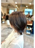 レディース20代30代◎似合わせカットクラゲヘアーオリーブカラー