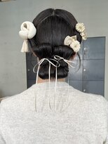 ヘアー アイス ルーチェ(HAIR ICI LUCE)&nbsp;ブリーチなしくすみベージュ冬カラーお呼ばれヘアアレンジ/今枝